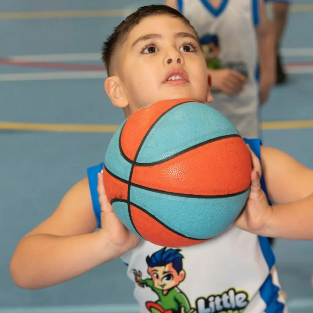 Indoor kids basketball classes and fun drills