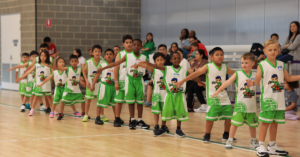 Kids engaging in basketball training drills at a Little Boomers Basketball session in Australia