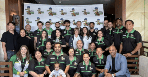 Little Boomers Basketball franchise owners gathered with the founder and head office team during a national team meeting.
