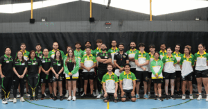 Little Boomers Basketball CEO Emile Koorey alongside franchisees and coaches at a training event